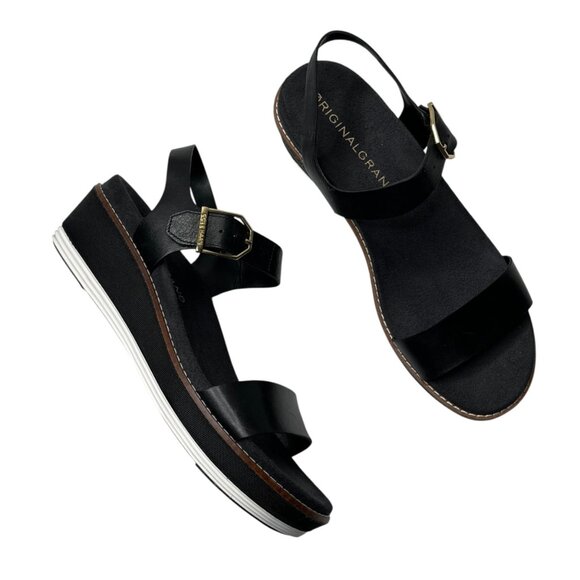 Cole Haan Womens Black OriginalGrand Peyton platform Sandals 8 B - Picture 1 of 12